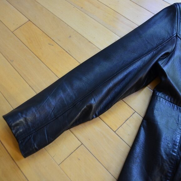 Kasper Genuine Leather Full Zip Collar Jacket Size L Black - Picture 4 of 11
